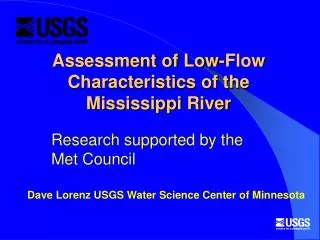Assessment of Low-Flow Characteristics of the Mississippi River