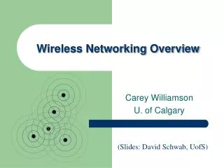 Wireless Networking Overview