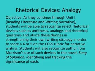 Rhetorical Devices: Analogy