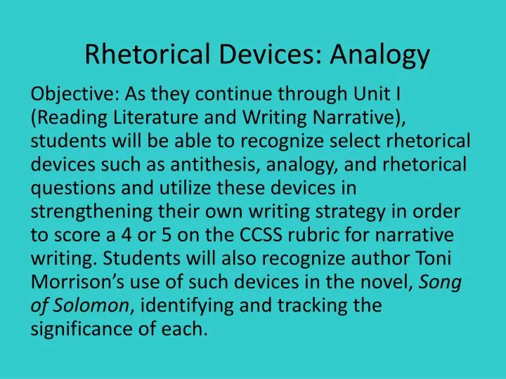 rhetorical devices analogy