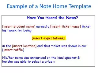 Example of a Note Home Template