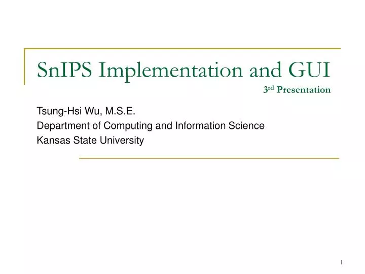 snips implementation and gui 3 rd presentation