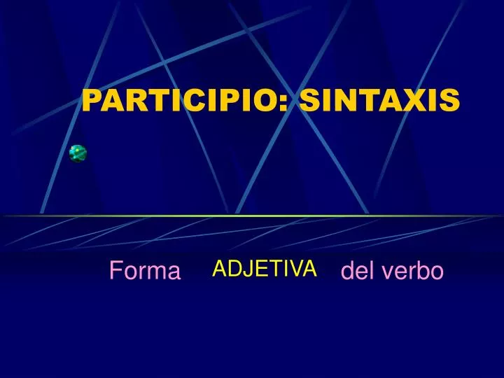 participio sintaxis