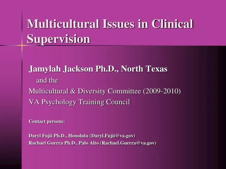 multicultural issues in clinical supervision