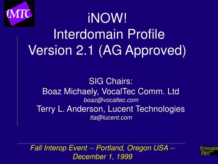inow interdomain profile version 2 1 ag approved