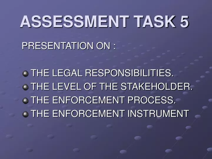 assessment task 5
