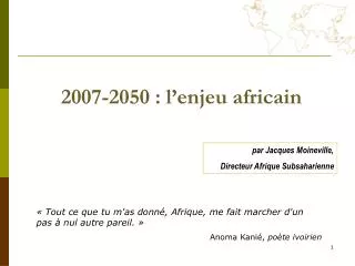 2007 2050 l enjeu africain