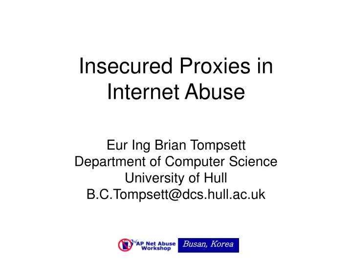 insecured proxies in internet abuse