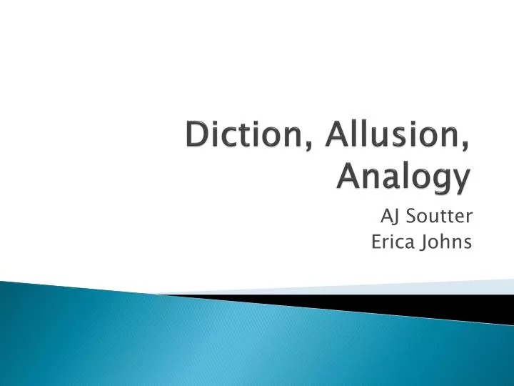 diction allusion analogy