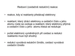 redoxn oxida n reduk n reakce