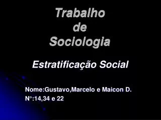 trabalho de sociologia