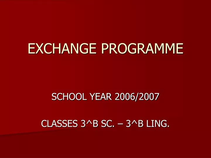 exchange programme