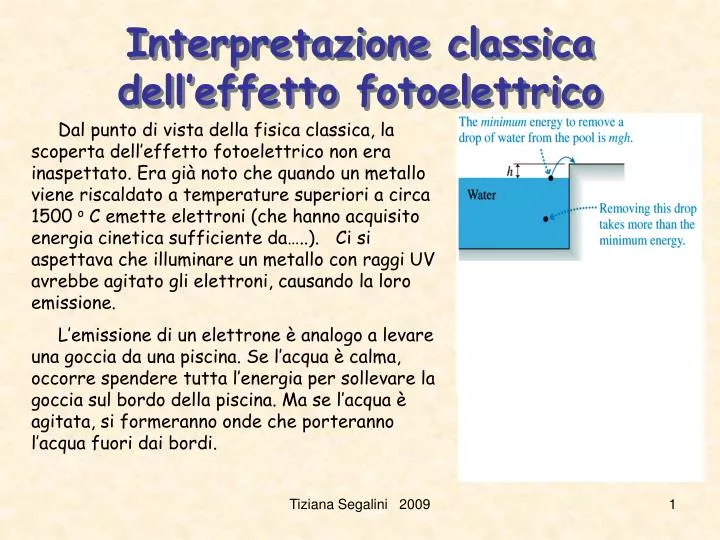 interpretazione classica dell effetto fotoelettrico