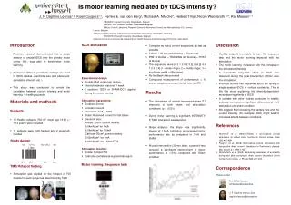 Is motor learning mediated by tDCS intensity?