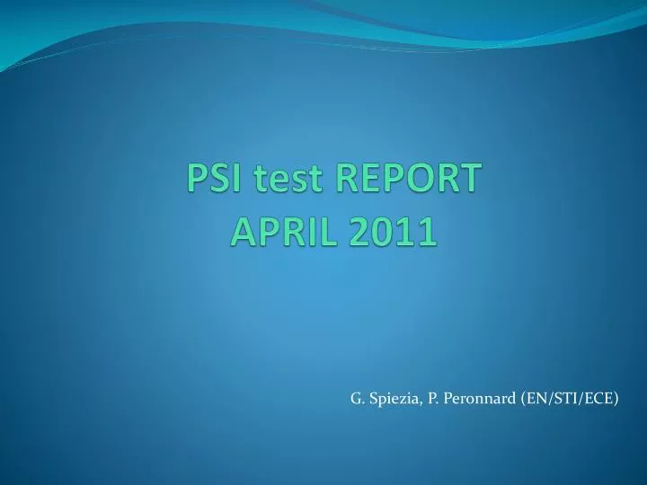 psi test report april 2011