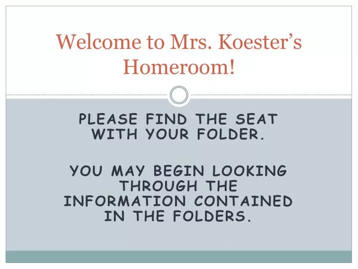 welcome to mrs koester s homeroom