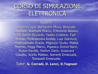 corso di simulazione elettronica