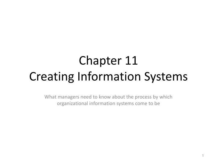 chapter 11 creating information systems
