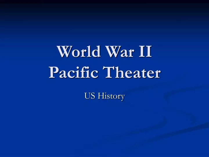 world war ii pacific theater