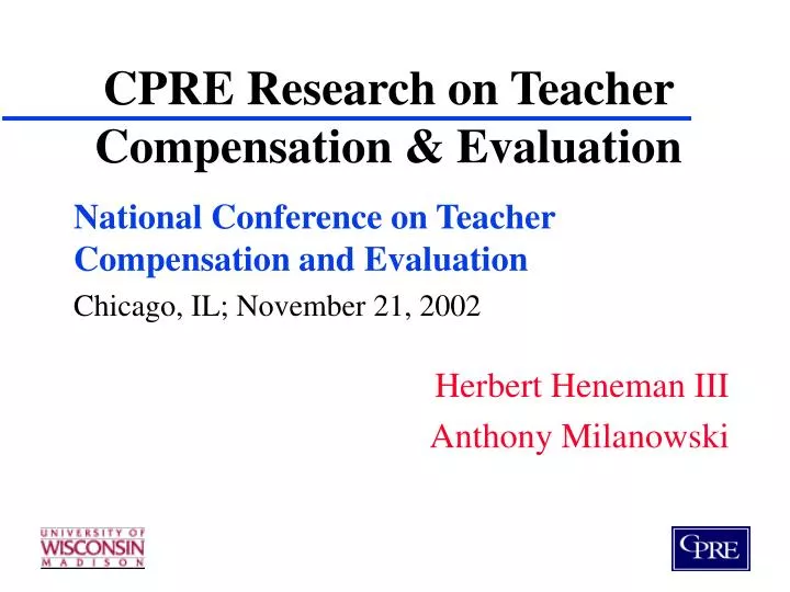cpre research on teacher compensation evaluation