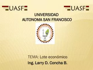 tema lote econ mico ing larry d concha b