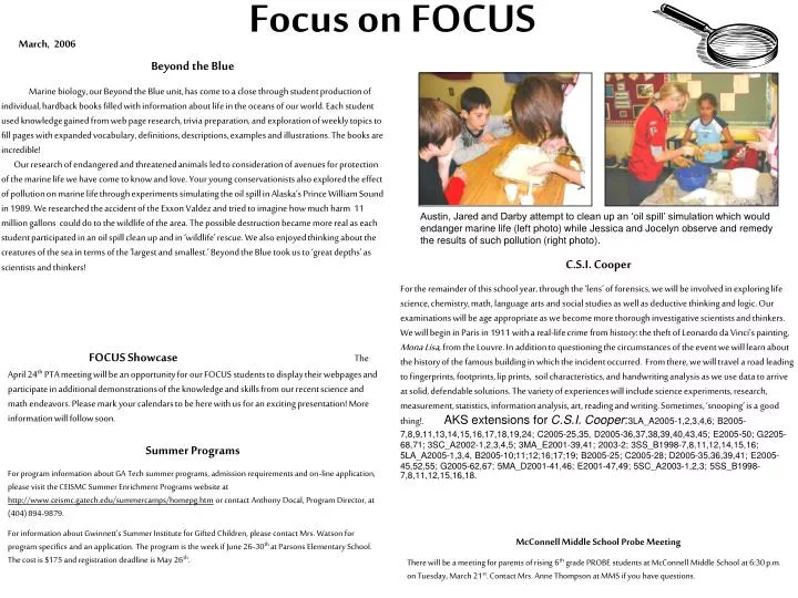 focus on focus