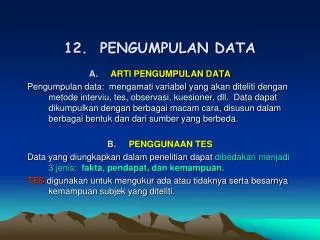 12 pengumpulan data