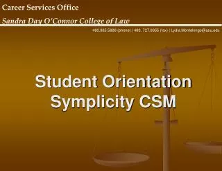 Student Orientation Symplicity CSM