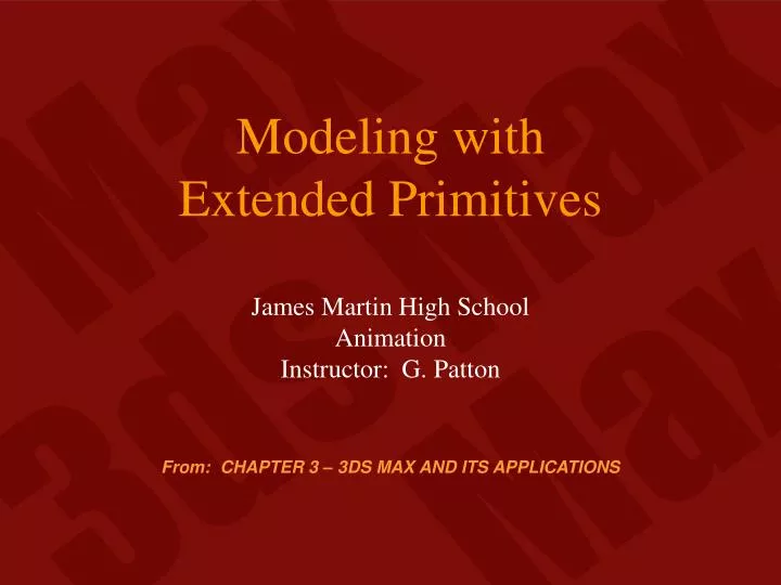 modeling with extended primitives