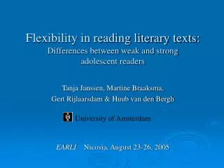 Flexibility in reading literary texts: Differences between weak and strong adolescent readers