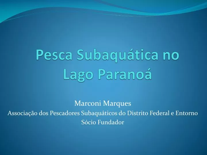 pesca subaqu tica no lago parano