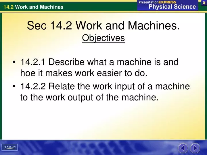 sec 14 2 work and machines objectives