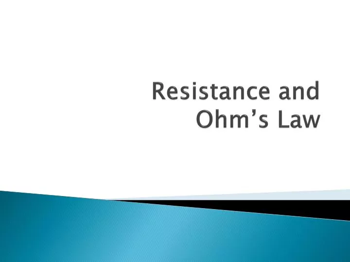 resistance and ohm s law