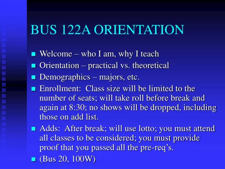 bus 122a orientation