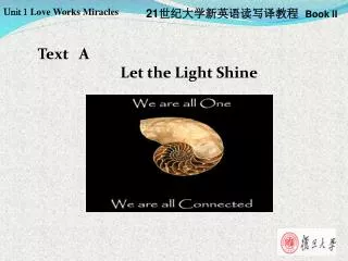 Text A Let the Light Shine