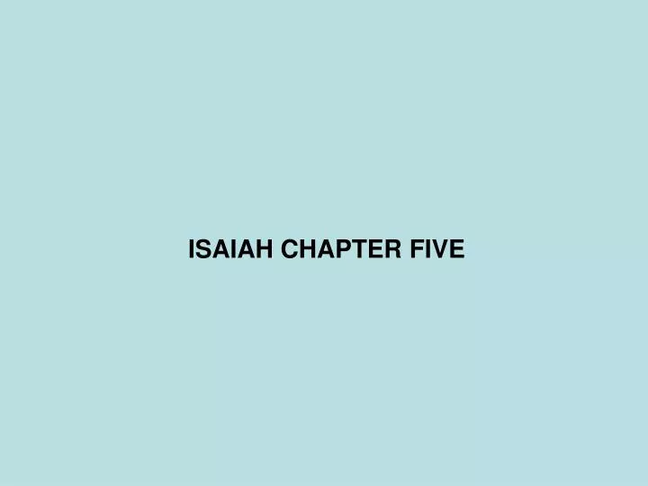 isaiah chapter five