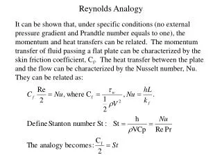 Reynolds Analogy