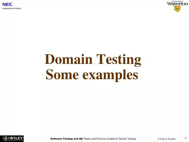 domain testing some examples