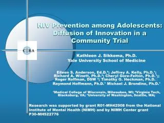 HIV Prevention among Adolescents: Diffusion of Innovation in a Community Trial