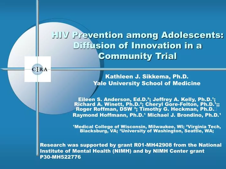 hiv prevention among adolescents diffusion of innovation in a community trial