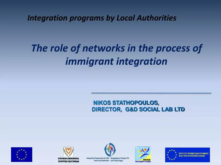 the role of networks in the process of immigrant integration