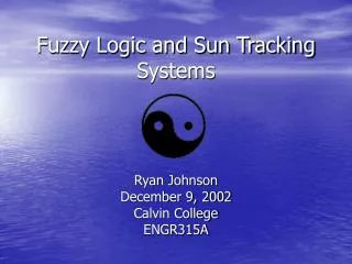 Fuzzy Logic and Sun Tracking Systems
