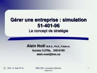 g rer une entreprise simulation 51 401 96 le concept de strat gie