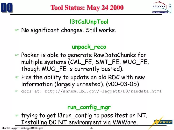 tool status may 24 2000