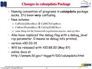 Changes in calunpdata Package