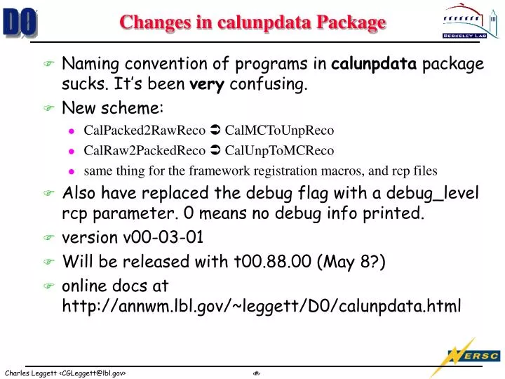 changes in calunpdata package