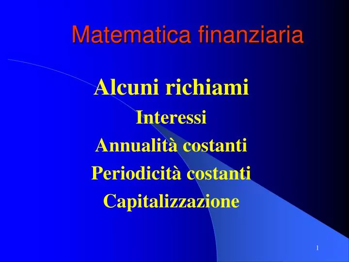 matematica finanziaria