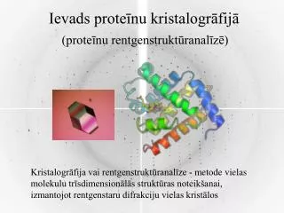 ievads prote nu kristalogr fij