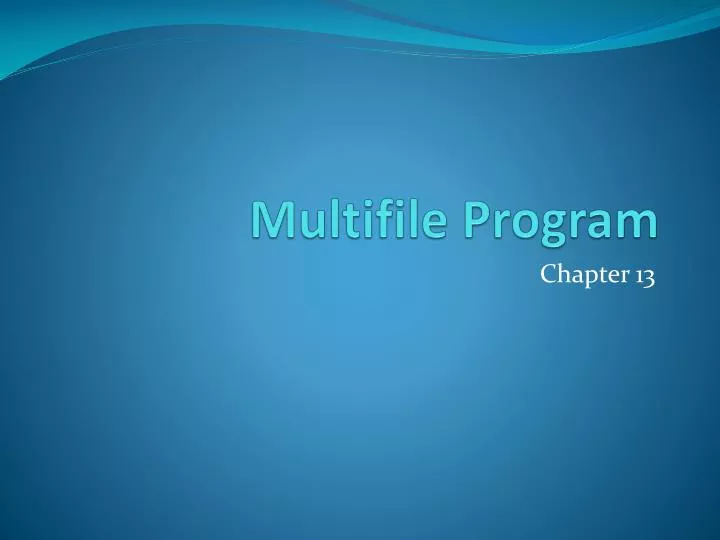 multifile program