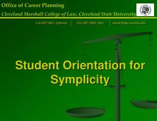 Student Orientation for Symplicity